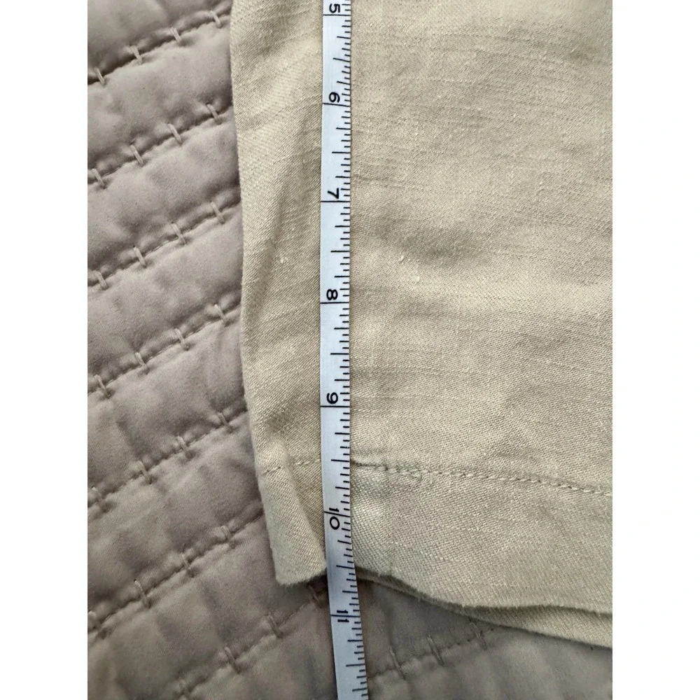 NYDJ Lift Tuck Bermuda Linen Shorts Womens 14 Feather Beige Stretch NWT